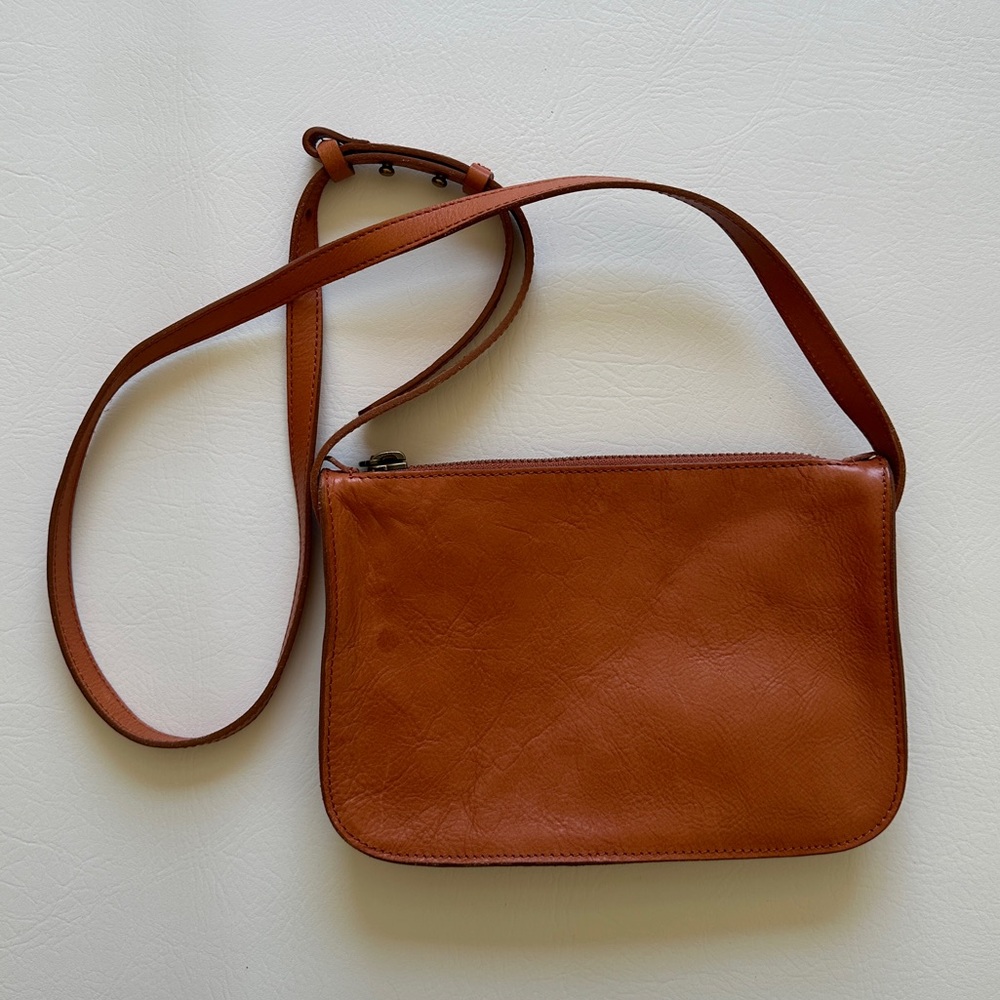 Madewell The Simple crossbody bag, cognac brown leather